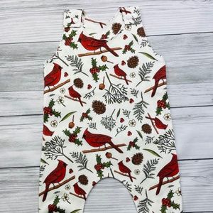 Christmas Cardinal baby Romper, Organic baby Clothes, Gender Neutral Romper, Her